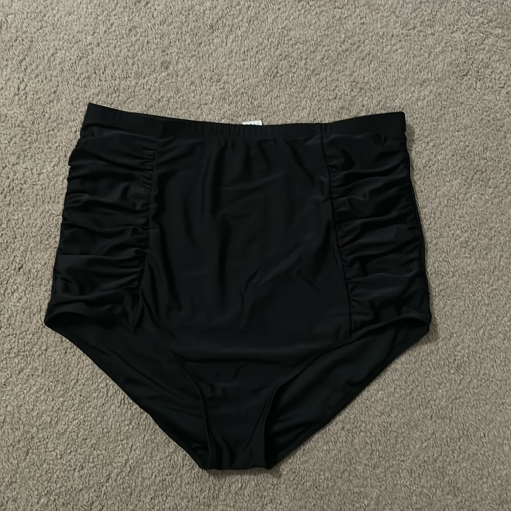 Coral Reef high waisted black swim bottoms